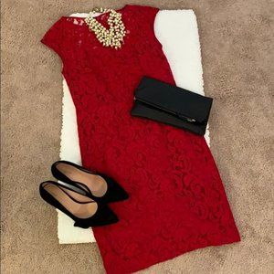 Banana Republic Red Lace Cocktail Dress